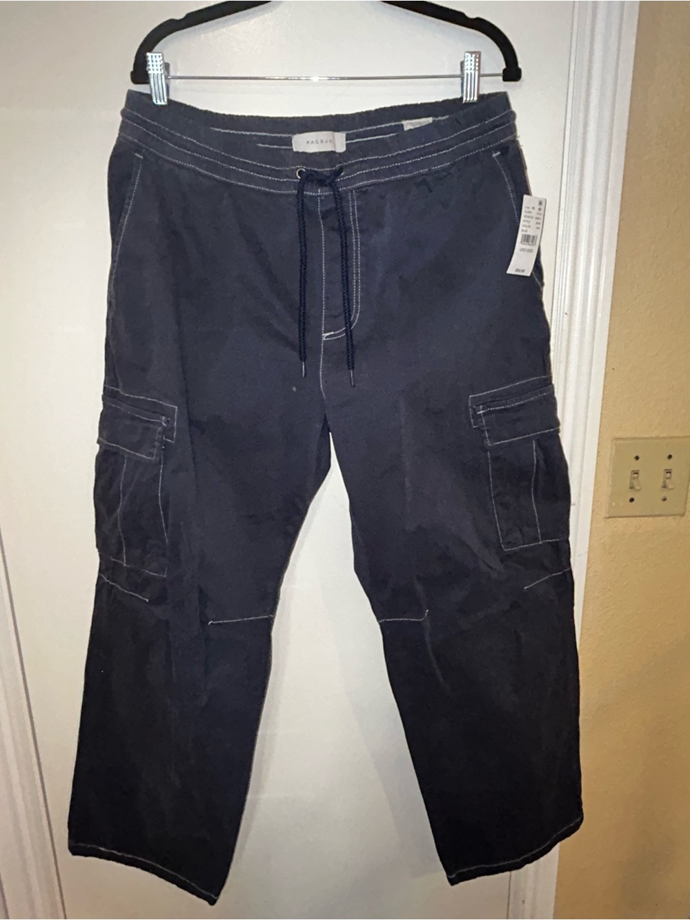 PacSun Men's Navy Baggy Cargo Drawstring Trousers
